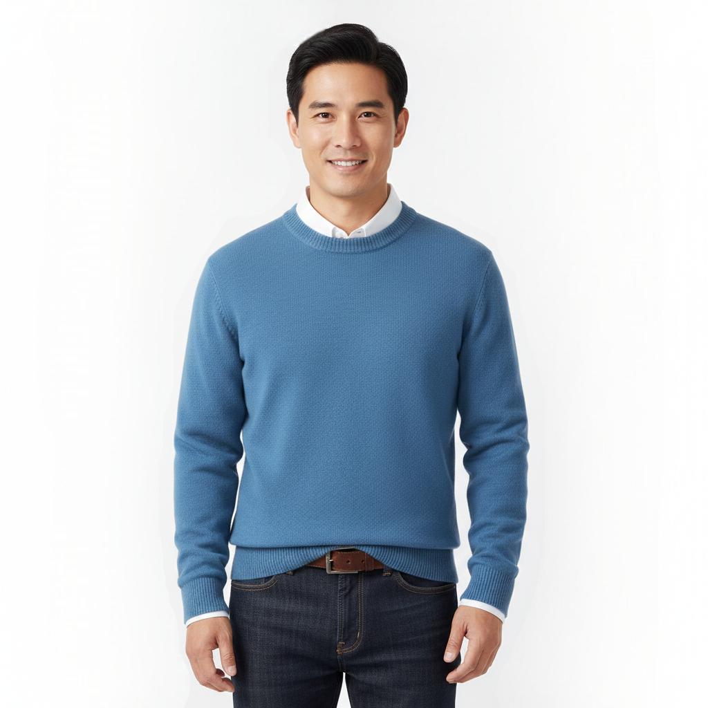 Camisola Cameron com Gola Redonda para Homem – Camisola em Lã Merino Premium Elegante e Respirável