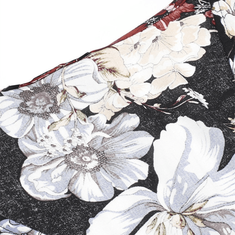 Abito lungo Cesia Looksy – Elegante scollo a V e leggera stampa floreale estiva