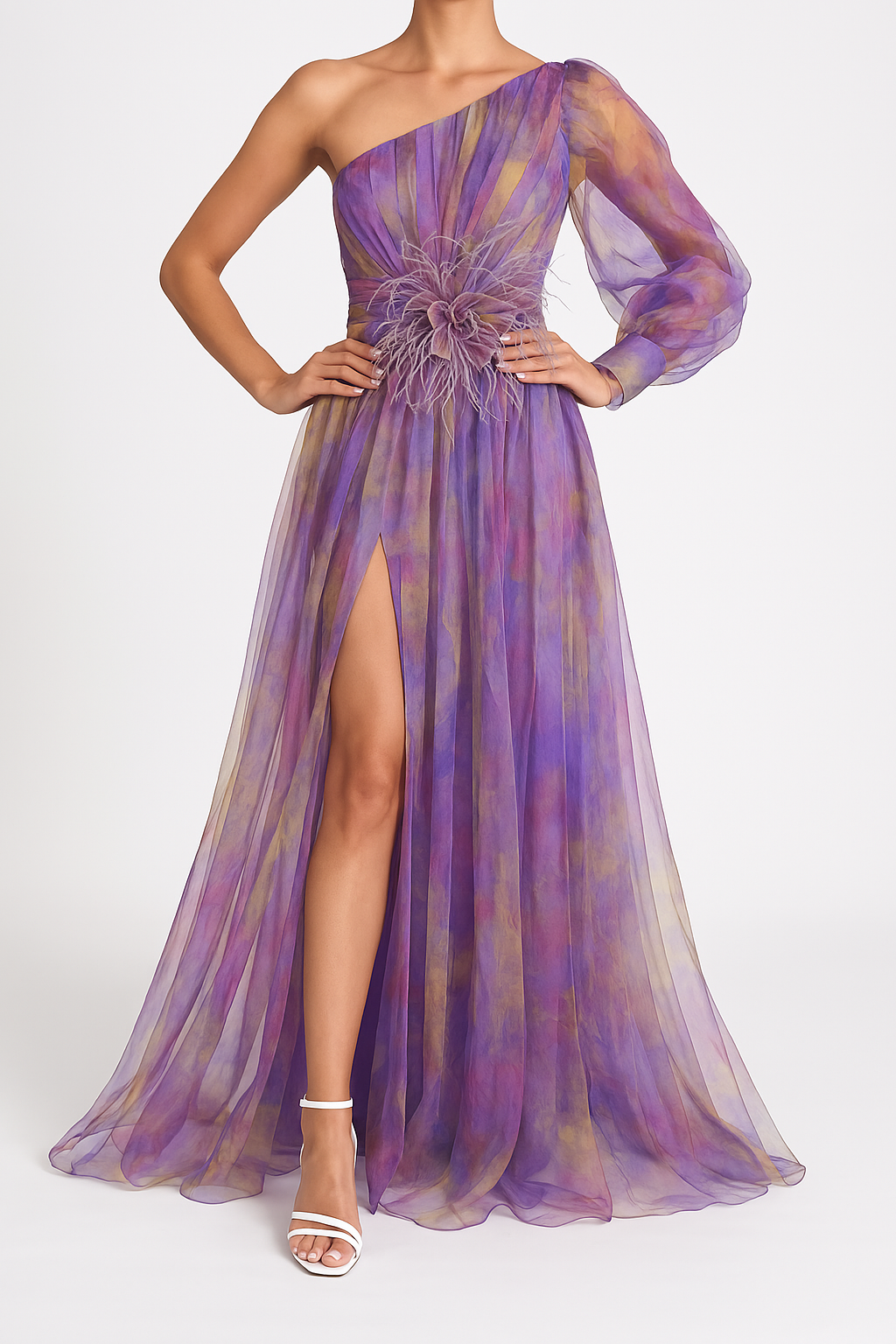 Abito lungo da sera da donna Eunice - Elegante abito lungo leggero per l'estate