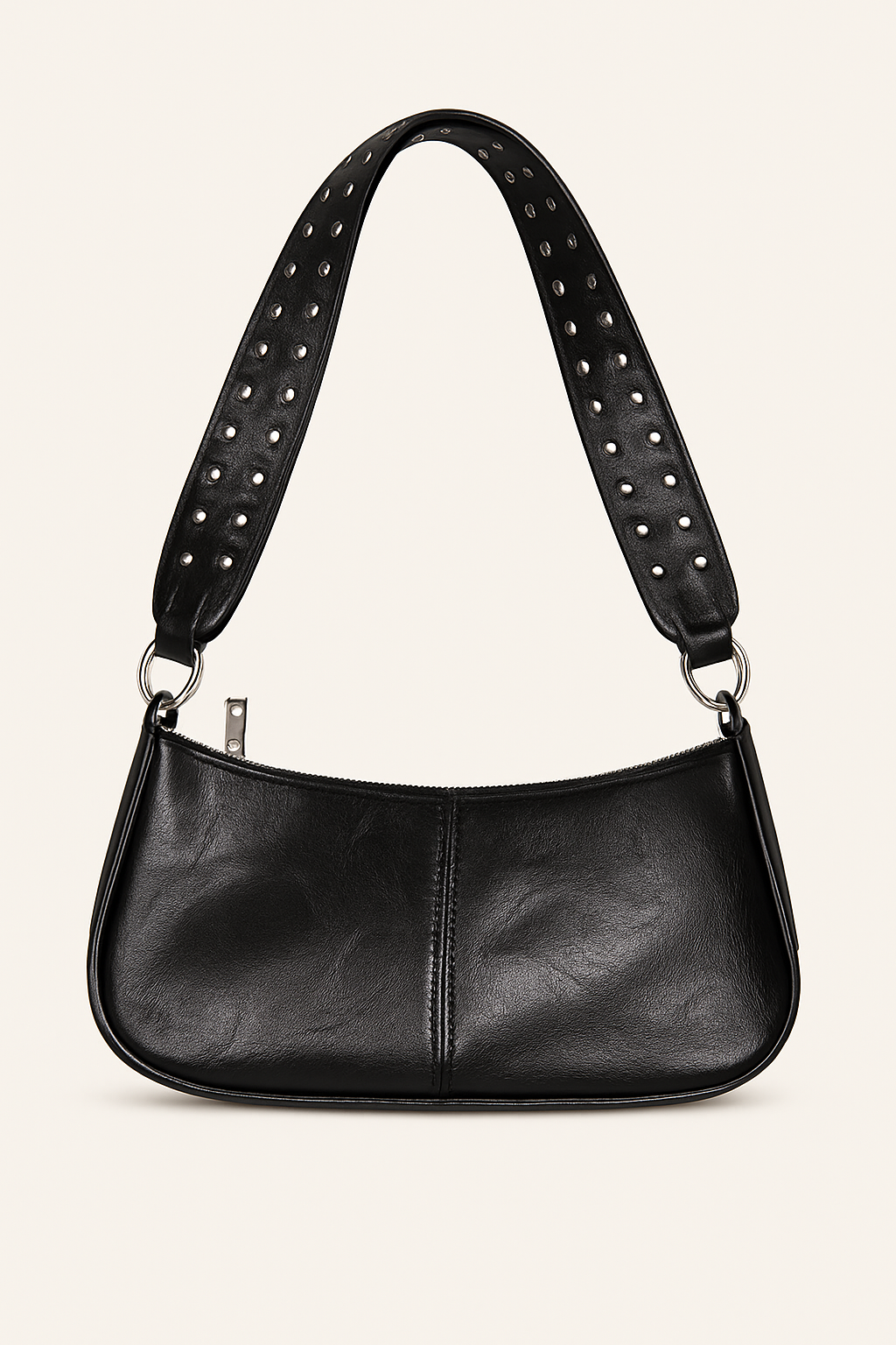 Quinn Sac Baguette Femme – Similicuir Lisse avec Bandoulière Cloutée & Design Urbain Élégant