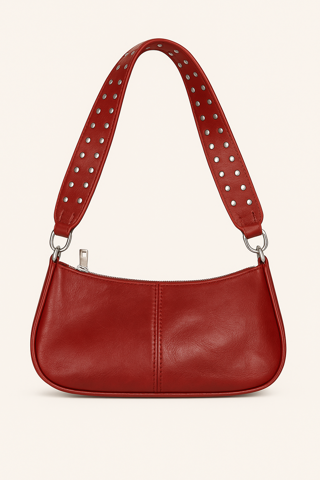 Quinn Sac Baguette Femme – Similicuir Lisse avec Bandoulière Cloutée & Design Urbain Élégant