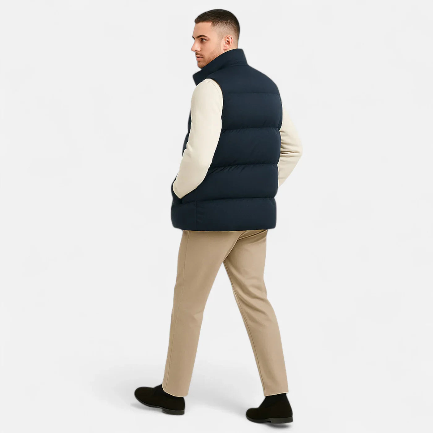 Victor Gilet Homme en Laine – Gilet d’Hiver en Laine d’Agneau avec Doublure Polaire Douce & Coupe Décontractée