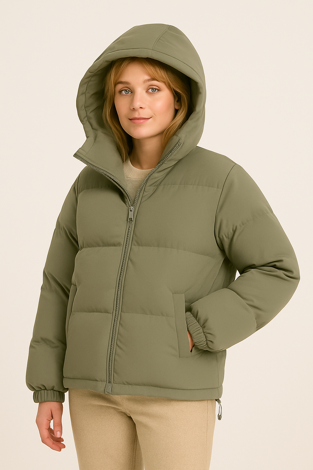 Shaun Manteau Χειμερινό Γυναικείο – Ζεστό Αδιάβροχο Μπουφάν με Κομψή Γραμμή και Κουκούλα