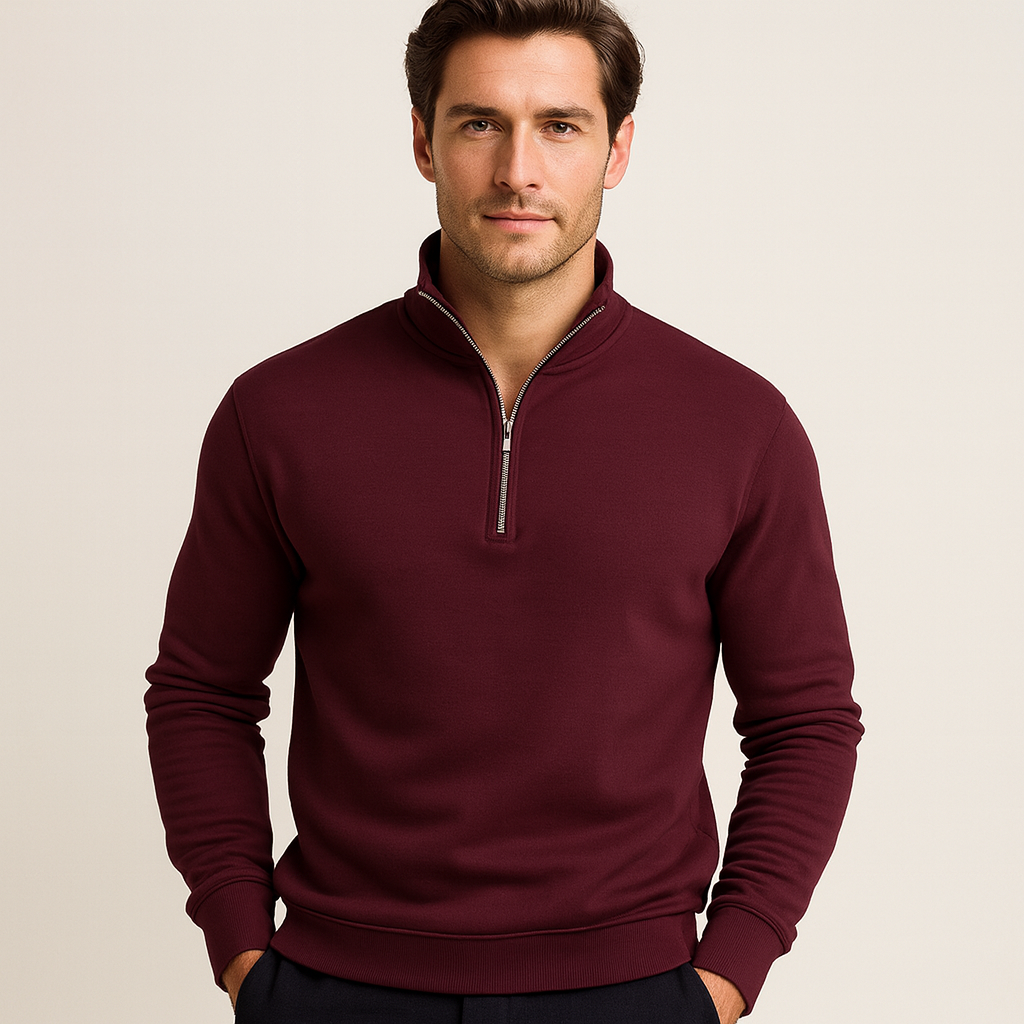 Lorence Pull Demi-Zip Homme – Maille Douce Moderne avec Coupe Élégante et Confortable