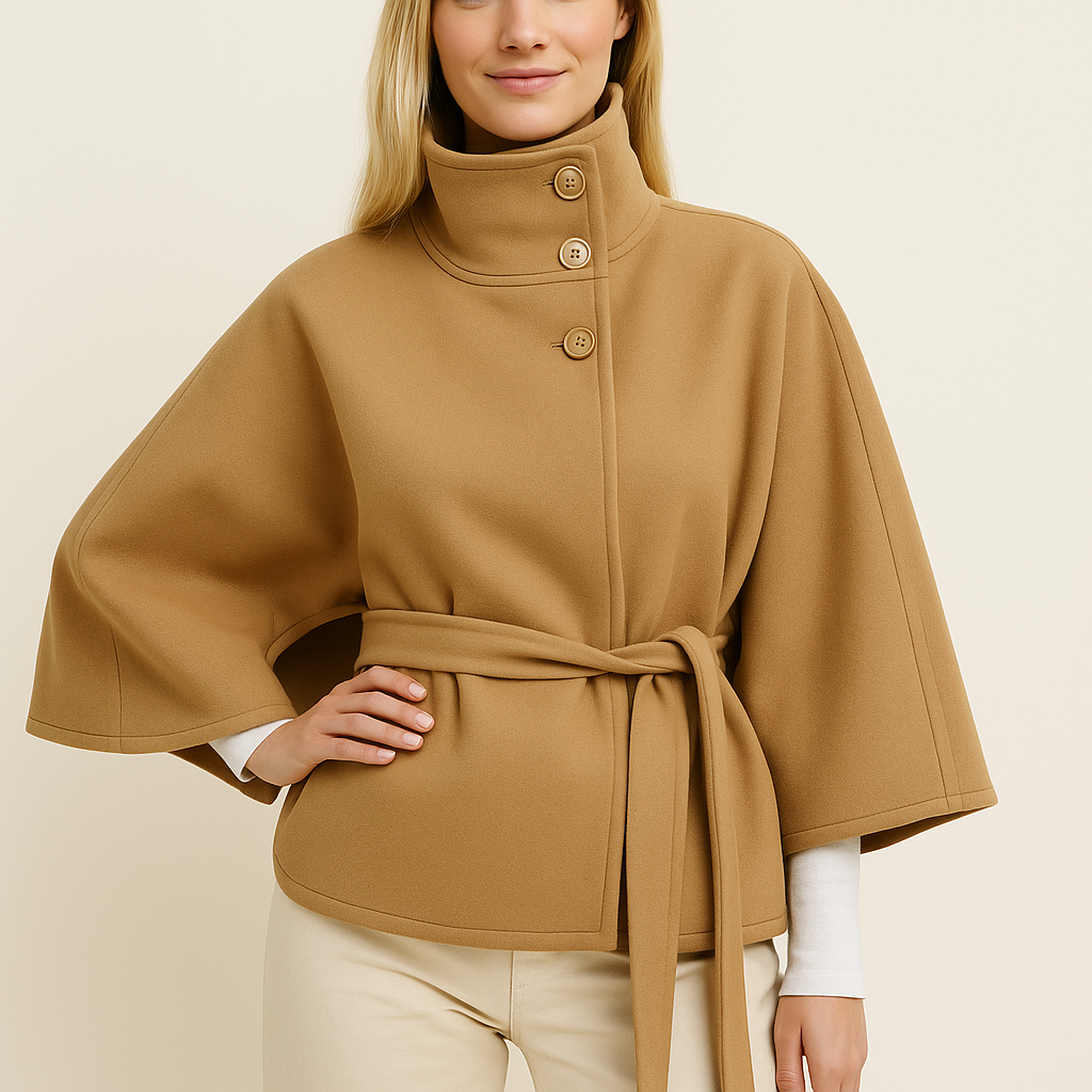 Lilia Milano Veste Femme à Manches Chauve-Souris – Manteau Épais en Polyester Chaud au Design Moderne Élégant