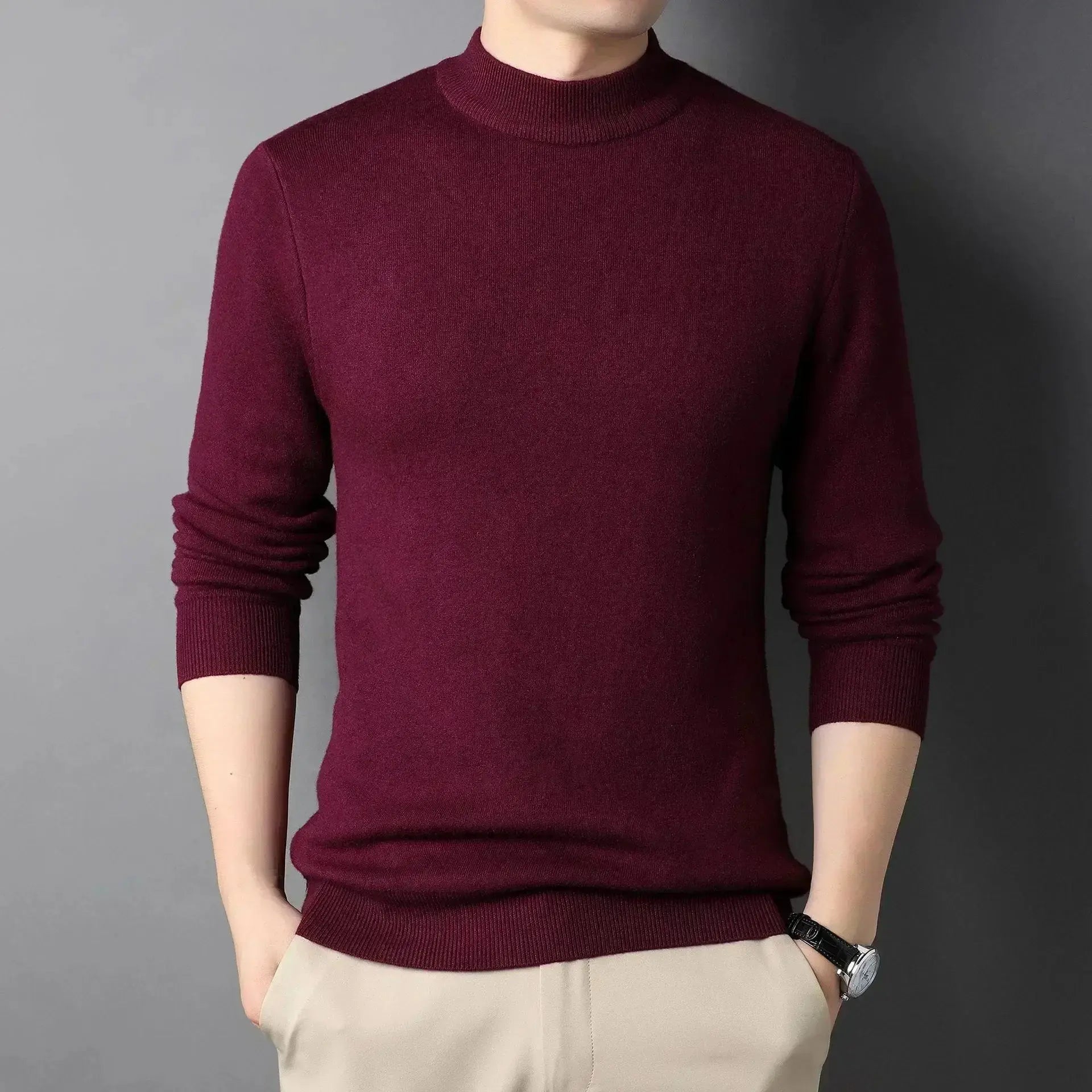 Keneth Pull Homme à Col Roulé – Élégant, Chaud & Confortable en Cachemire Laine Mélangée