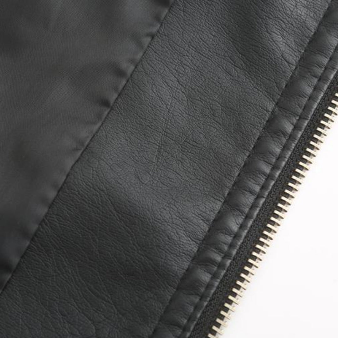 Janiyah Veste Femme en Cuir – Col Montant Chic, Fermetures Éclair & Style Moderne Élégant