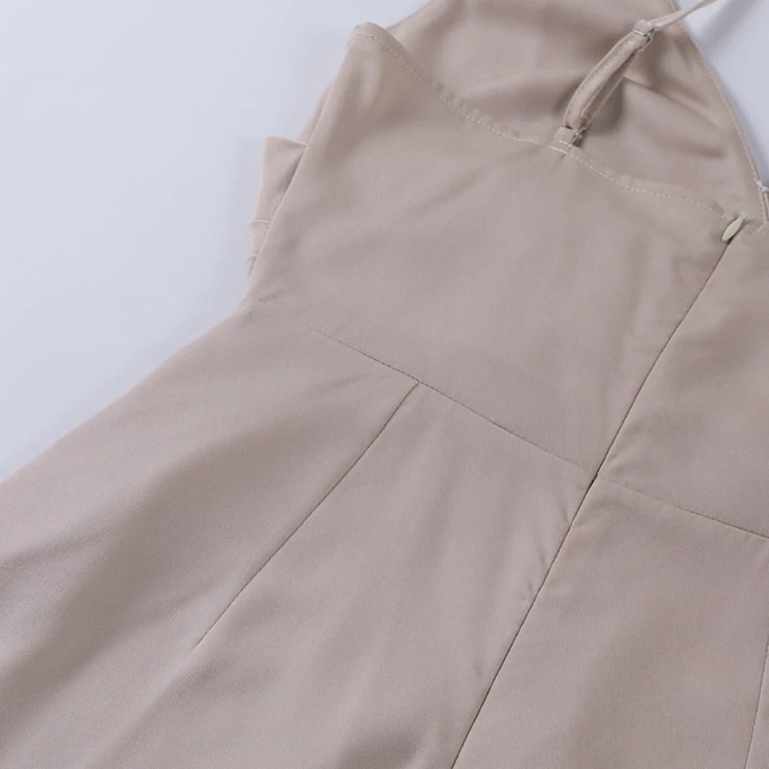 Abito lungo da donna Elena - Elegante abito svasato con spalline per eventi e cene