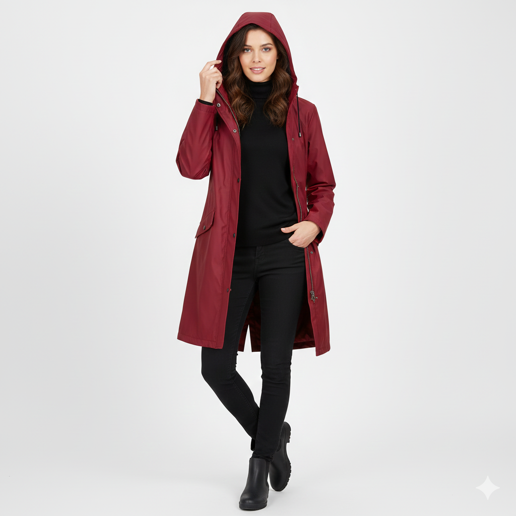 Clyde Manteau de Pluie Femme – Imperméable Coupe-Vent avec Design Élégant & Confortable