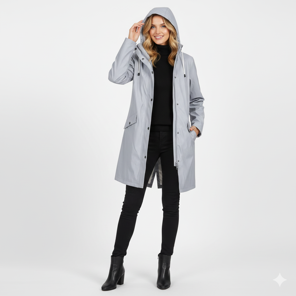 Clyde Manteau de Pluie Femme – Imperméable Coupe-Vent avec Design Élégant & Confortable