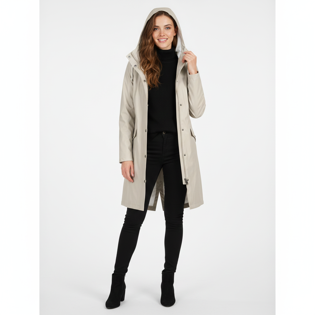 Clyde Manteau de Pluie Femme – Imperméable Coupe-Vent avec Design Élégant & Confortable
