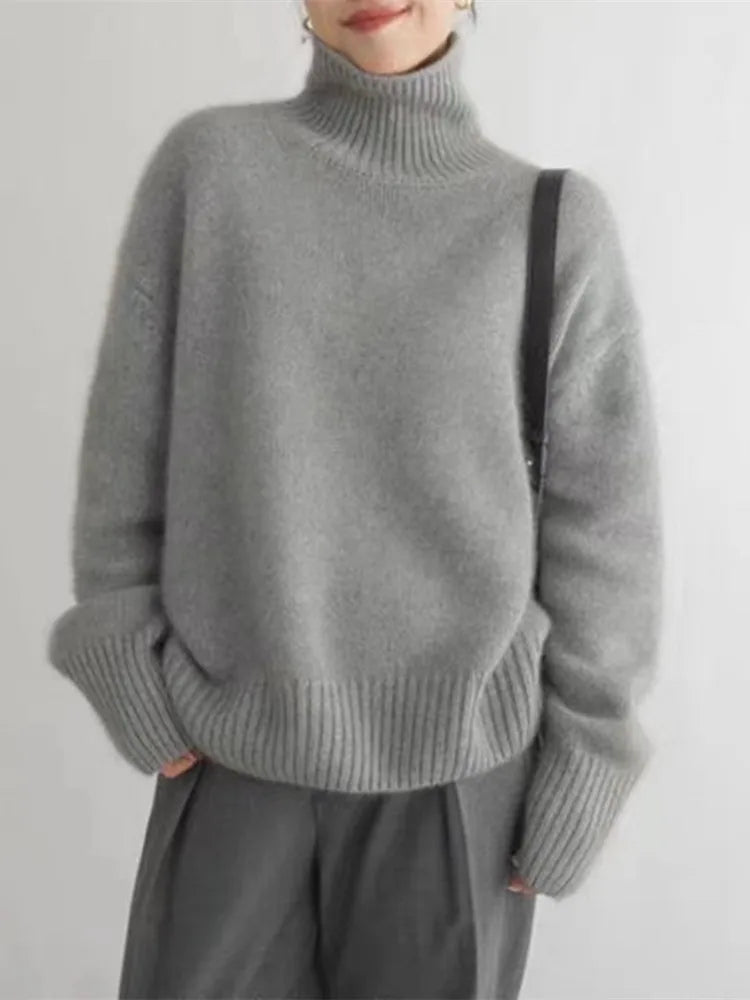 Maglione da donna Lynn - Dolcevita in lana morbido ed elegante per un look invernale chic