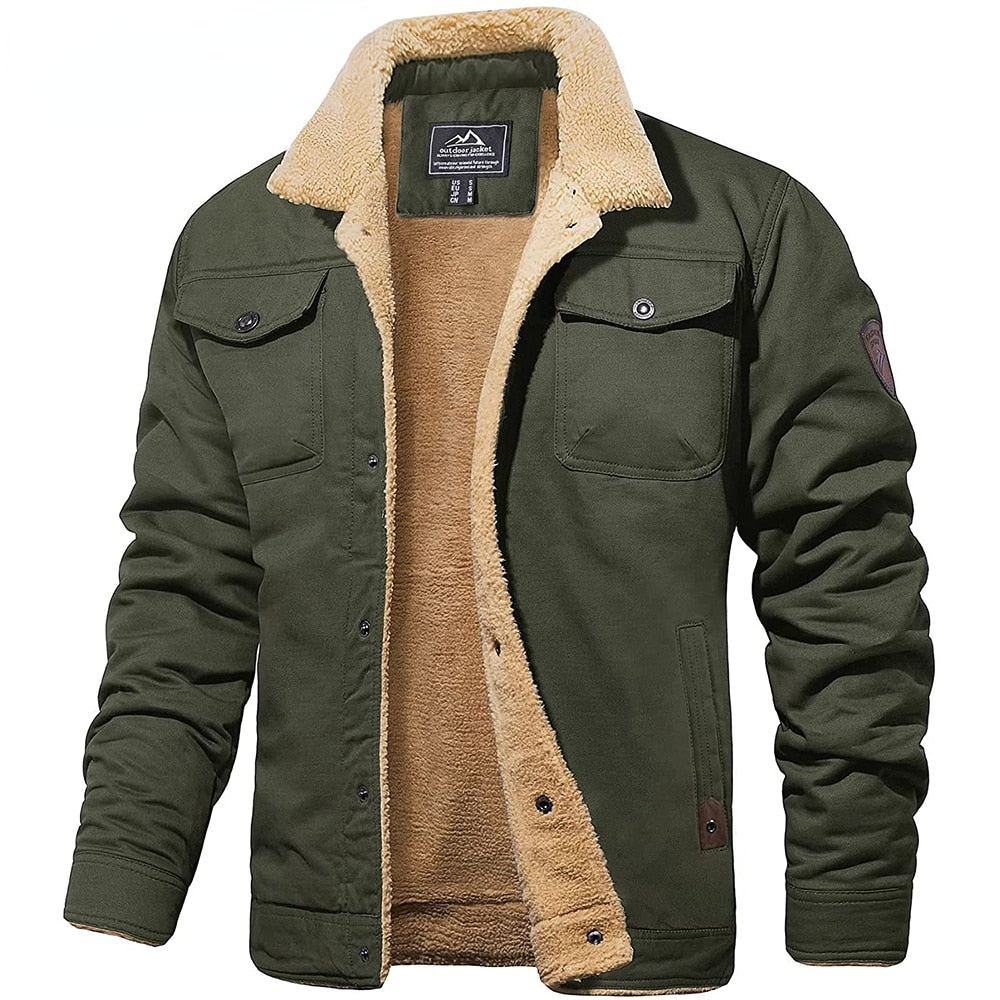 Henri Veste Homme Hiver – Blouson Chaud avec Doublure Sherpa & Col en Fausse Fourrure