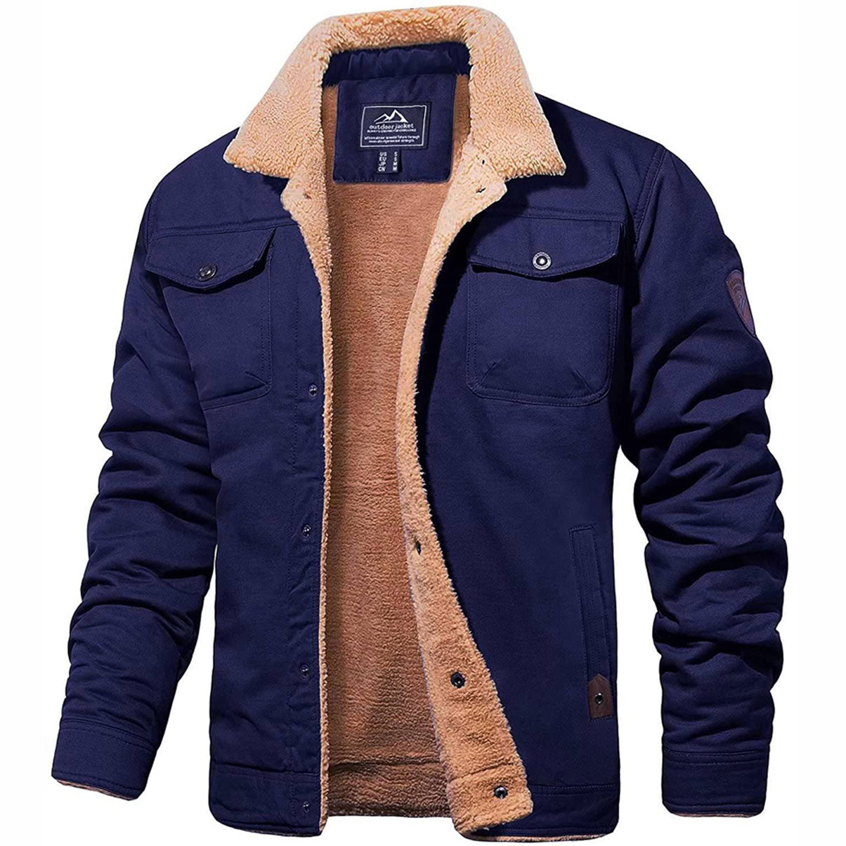 Henri Veste Homme Hiver – Blouson Chaud avec Doublure Sherpa & Col en Fausse Fourrure