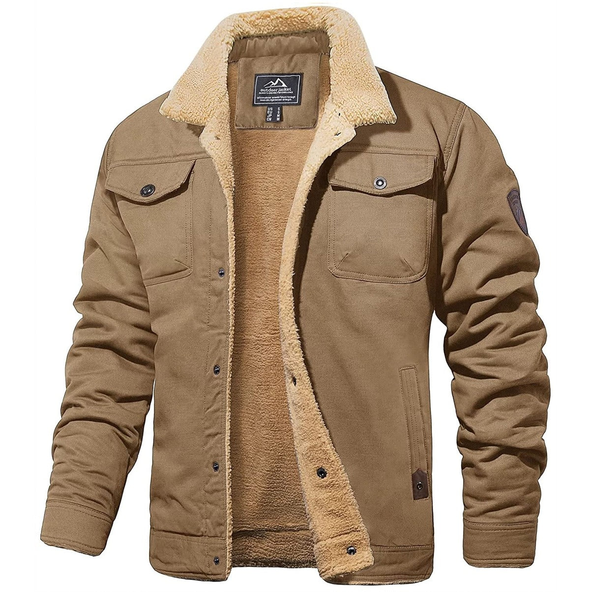 Henri Veste Homme Hiver – Blouson Chaud avec Doublure Sherpa & Col en Fausse Fourrure