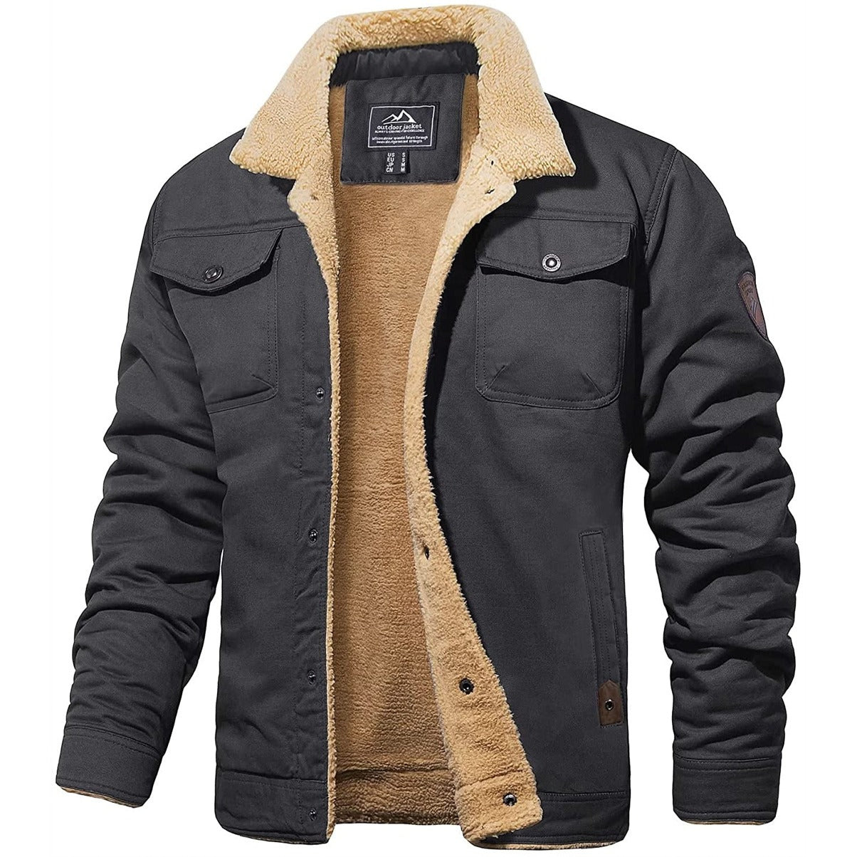 Henri Veste Homme Hiver – Blouson Chaud avec Doublure Sherpa & Col en Fausse Fourrure