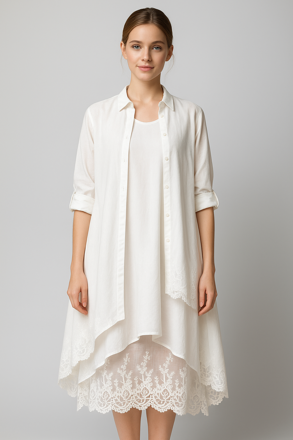 Aurora Robe Bohème Femme – Robe d’Été Oversize avec Style Chemise Décontracté et Fluide