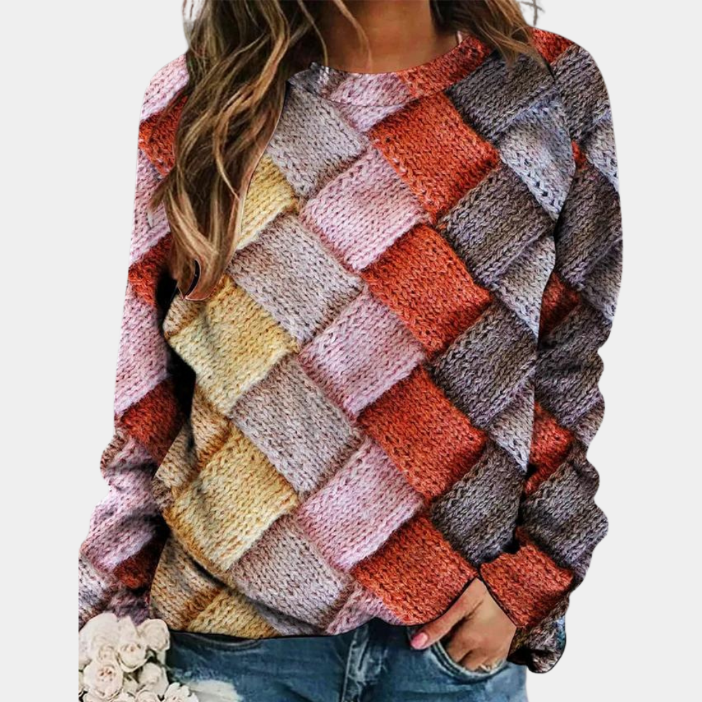 Maglione da donna Karina - Maglione lavorato a maglia colorato, stile casual e comfort alla moda