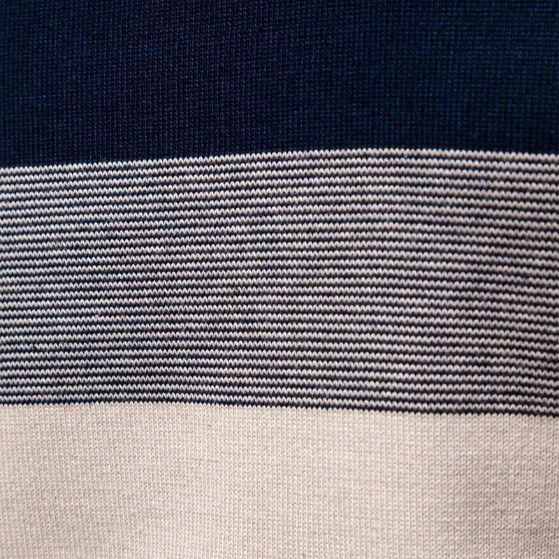 Liam Pull Homme à Rayures – Col Montant Zippé, Chaud & Confortable en Laine Polyester