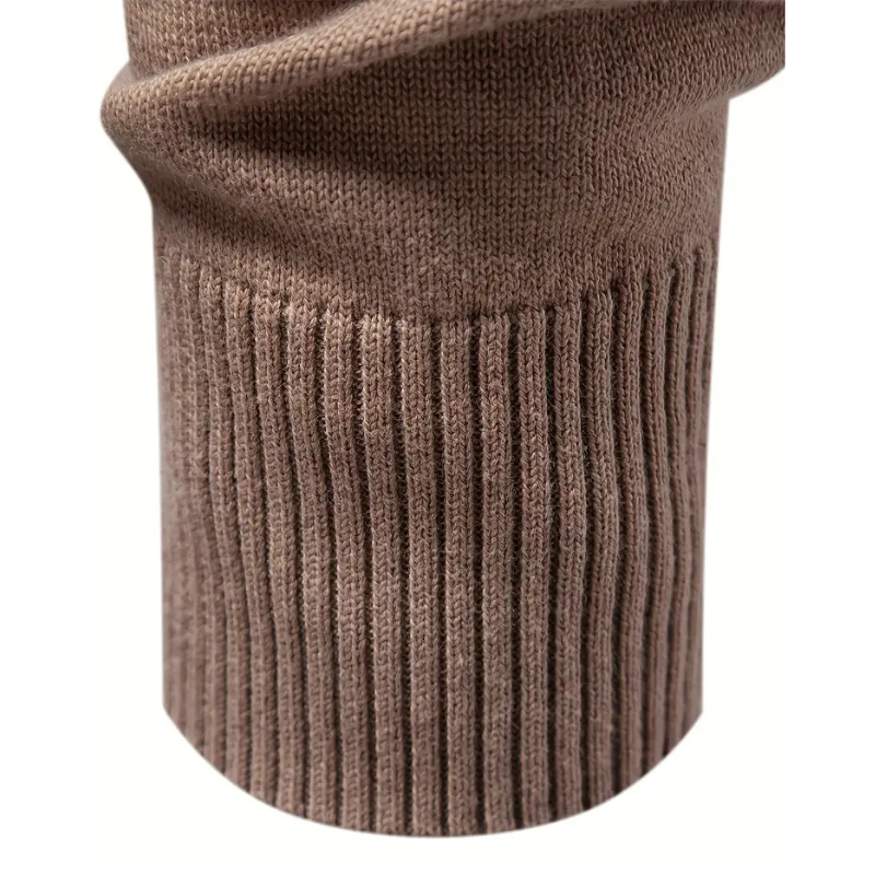 Liam Pull Homme à Rayures – Col Montant Zippé, Chaud & Confortable en Laine Polyester