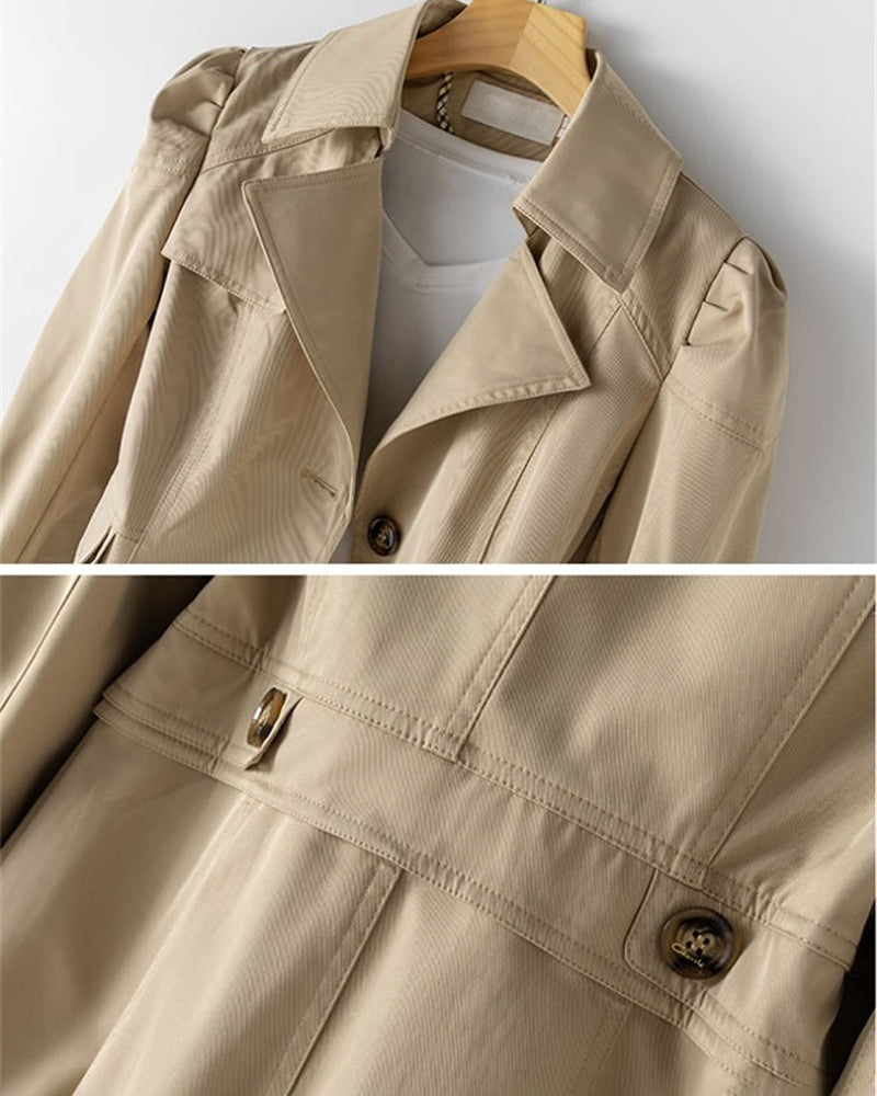 Freya Trench Femme Mi-Long – Coupe Élégante, Tissu Léger & Style Chic Polyvalent