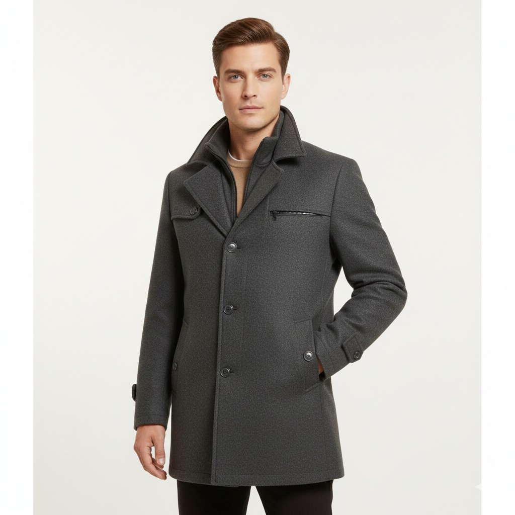 Edwin Manteau Homme – Pardessus Slim Fit Double Boutonnage avec Col Classique