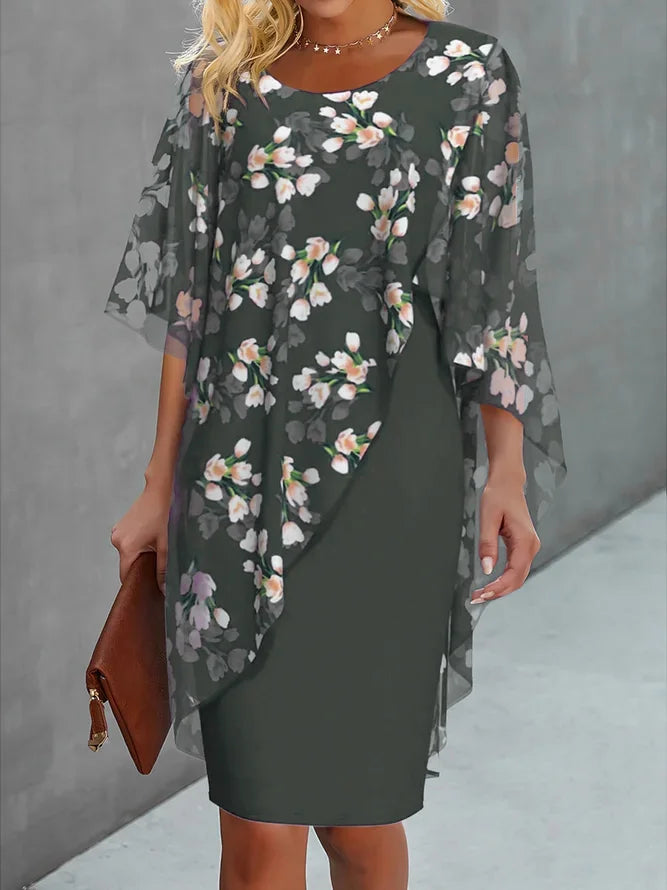 Abito in chiffon da donna Lysiane - Eleganza floreale e comfort leggero per varie occasioni