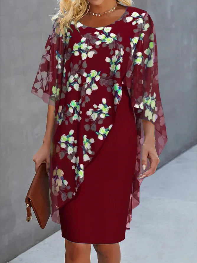 Abito in chiffon da donna Lysiane - Eleganza floreale e comfort leggero per varie occasioni