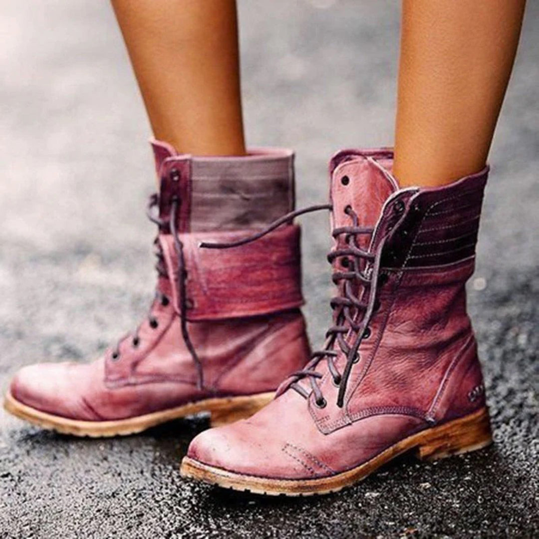 Stivaletti da donna Ambre - Stivaletti in pelle con lacci, eleganti e comodi, dallo stile moderno
