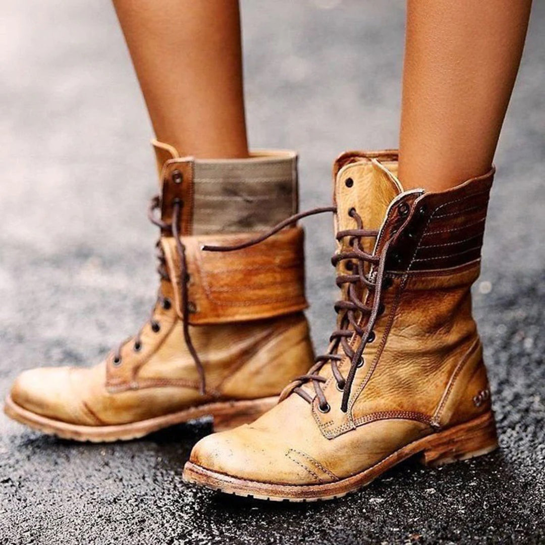 Stivaletti da donna Ambre - Stivaletti in pelle con lacci, eleganti e comodi, dallo stile moderno
