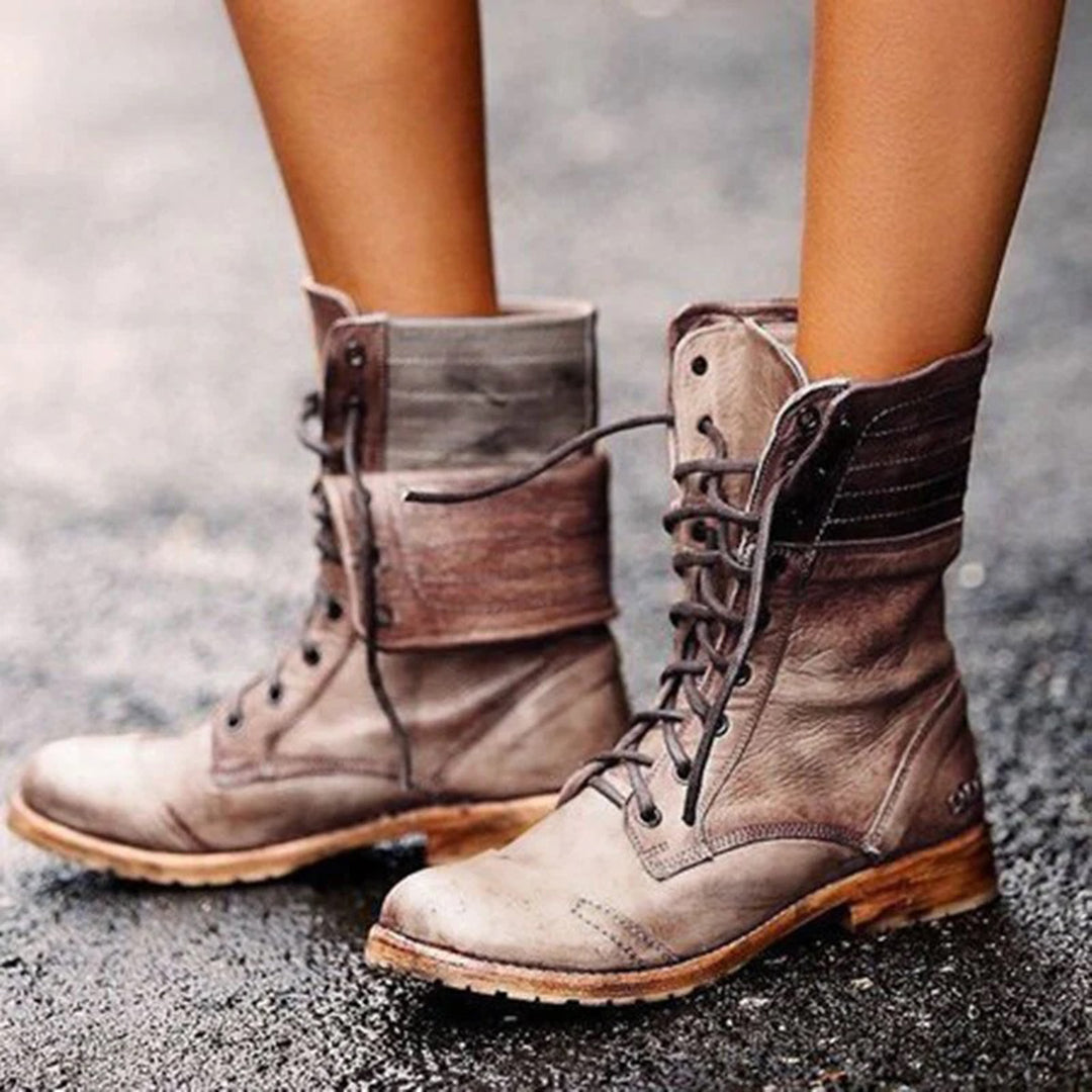 Stivaletti da donna Ambre - Stivaletti in pelle con lacci, eleganti e comodi, dallo stile moderno