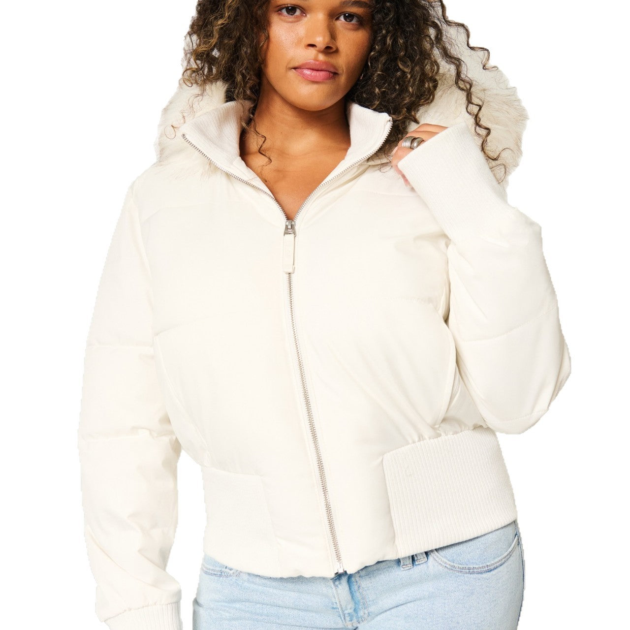 Helena Manteau Hiver Femme – Veste Chaude avec Capuche Amovible et Col Fourrure Élégant