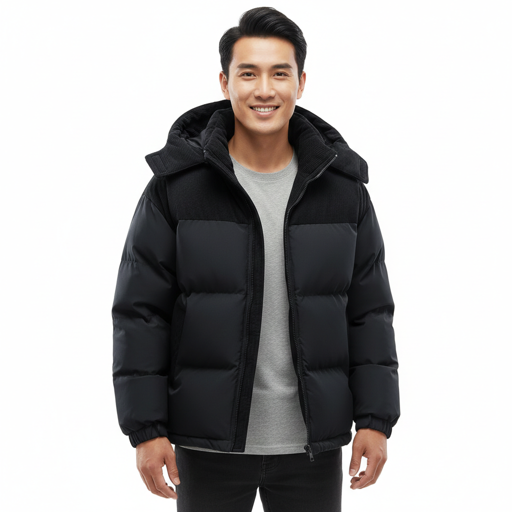 Chaqueta de invierno para hombre Erick con capucha – Forro acolchado, corte regular y cortavientos