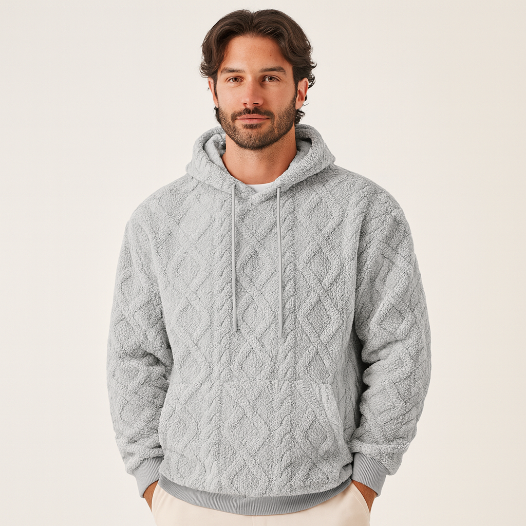 Nathan Hoodie Homme – Sweat Fleece Tricoté Chaud avec Coupe Confortable et Style Moderne