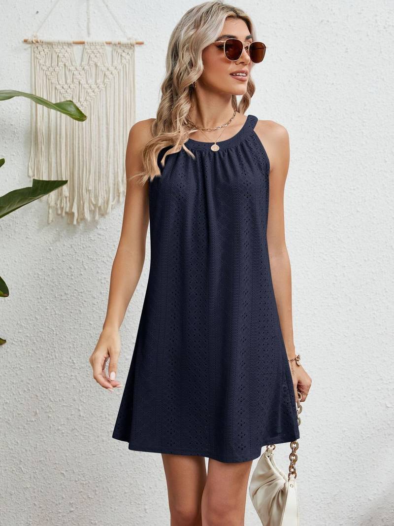 Abito da donna Evelyn - Abito estivo senza maniche in tessuto leggero dall'aspetto elegante