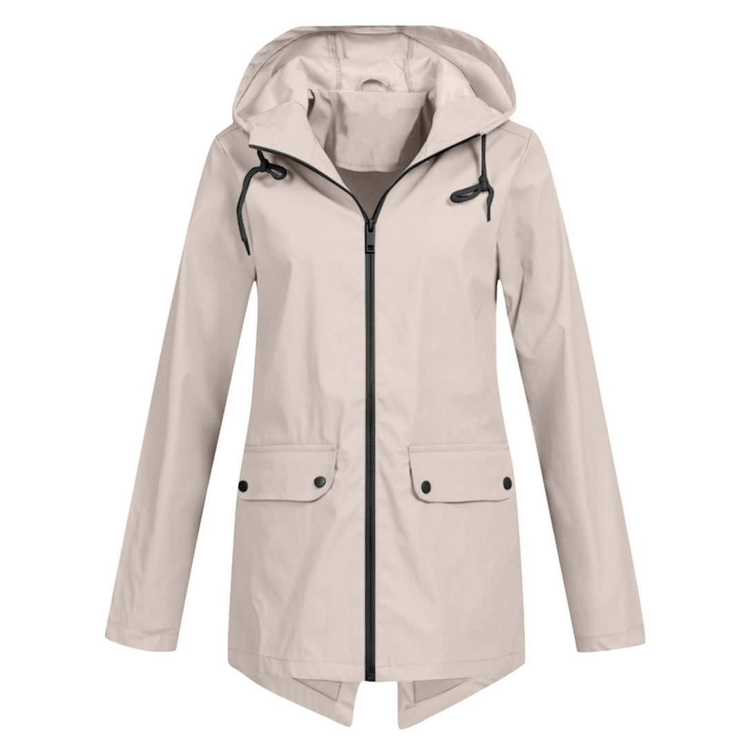 Daphne Manteau Long Femme Imperméable – Léger avec Capuche Ajustable pour la Pluie