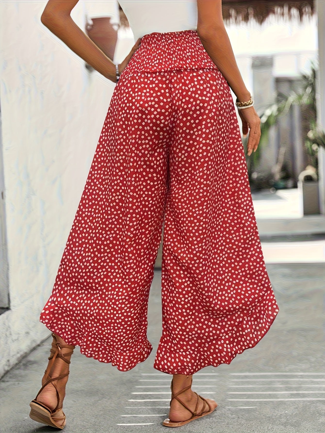 Pantaloni da donna Floravia - Pantaloni a vita alta con stampa floreale, eleganti e comodi