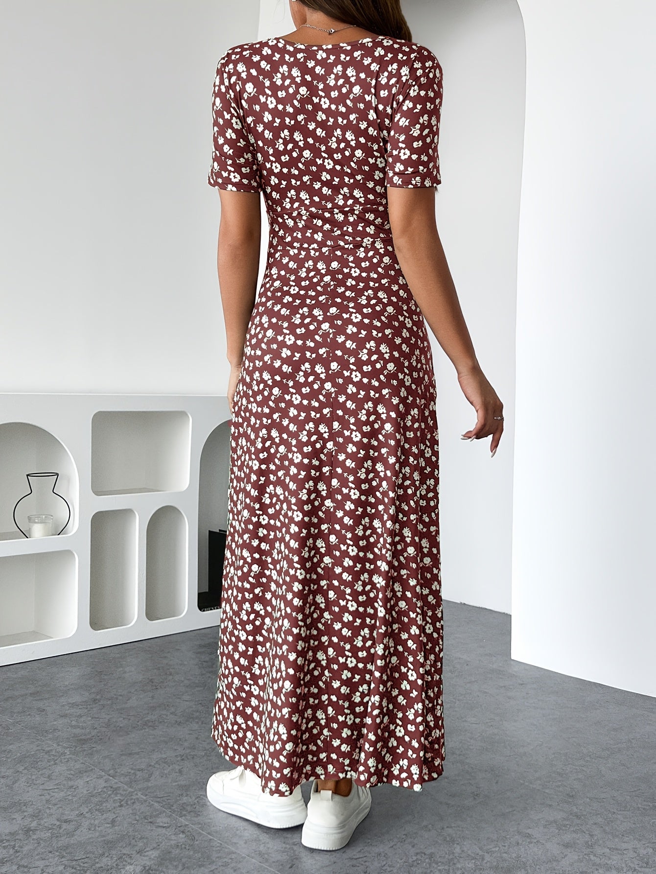 Abito lungo da donna Florezia - Abito estivo floreale elegante e fluido per un'eleganza femminile