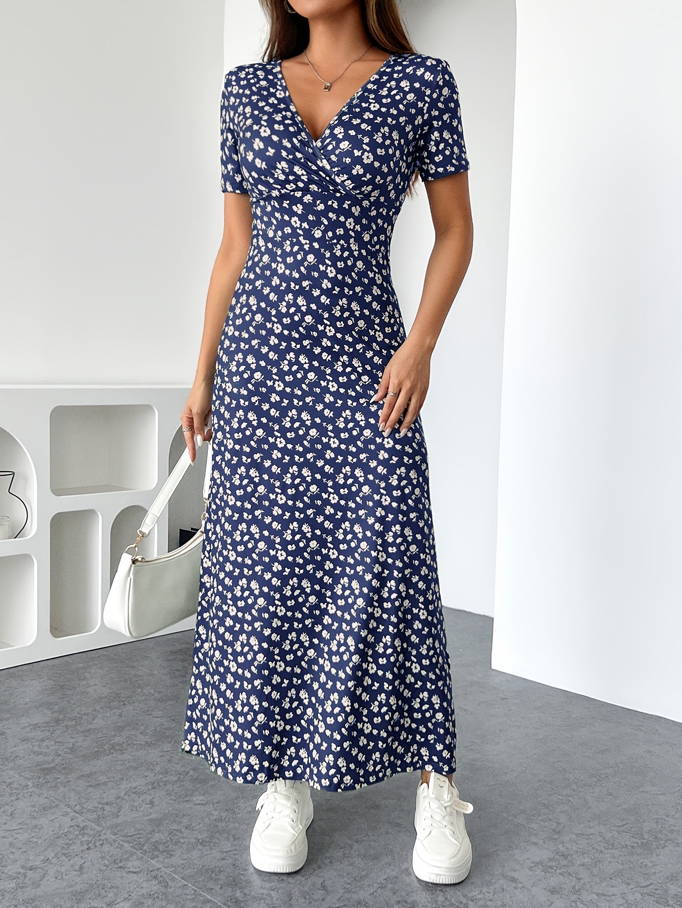 Abito lungo da donna Florezia - Abito estivo floreale elegante e fluido per un'eleganza femminile