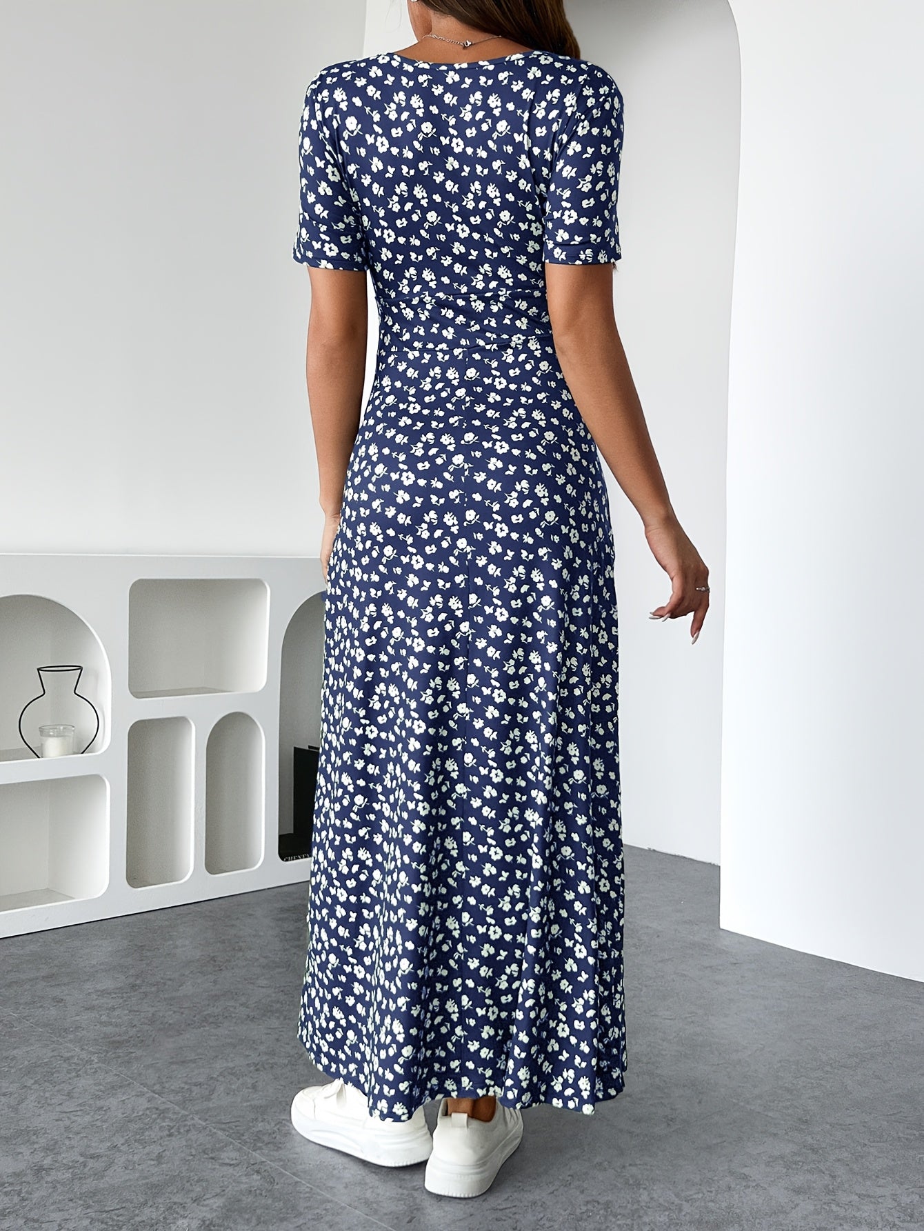 Abito lungo da donna Florezia - Abito estivo floreale elegante e fluido per un'eleganza femminile