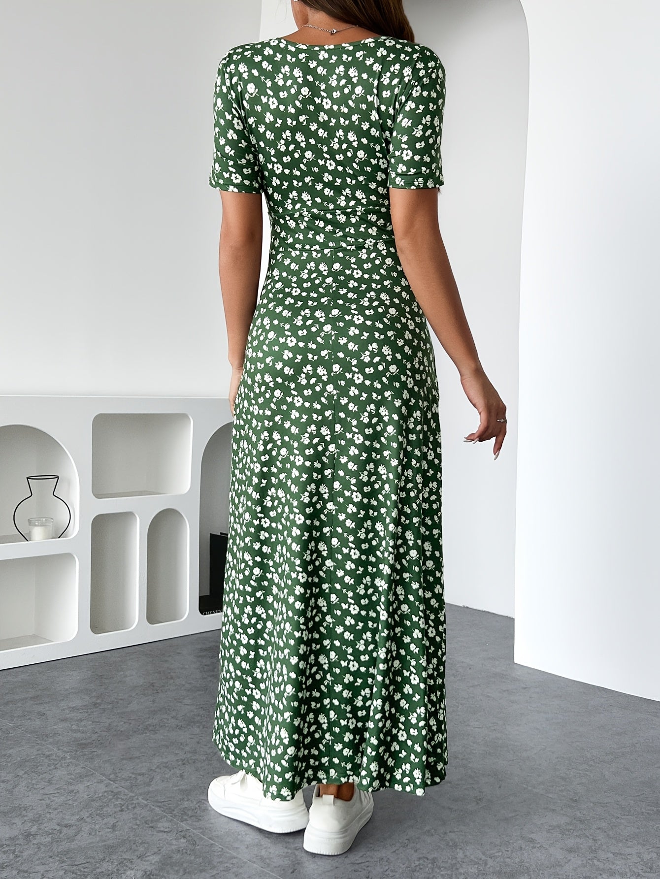 Abito lungo da donna Florezia - Abito estivo floreale elegante e fluido per un'eleganza femminile
