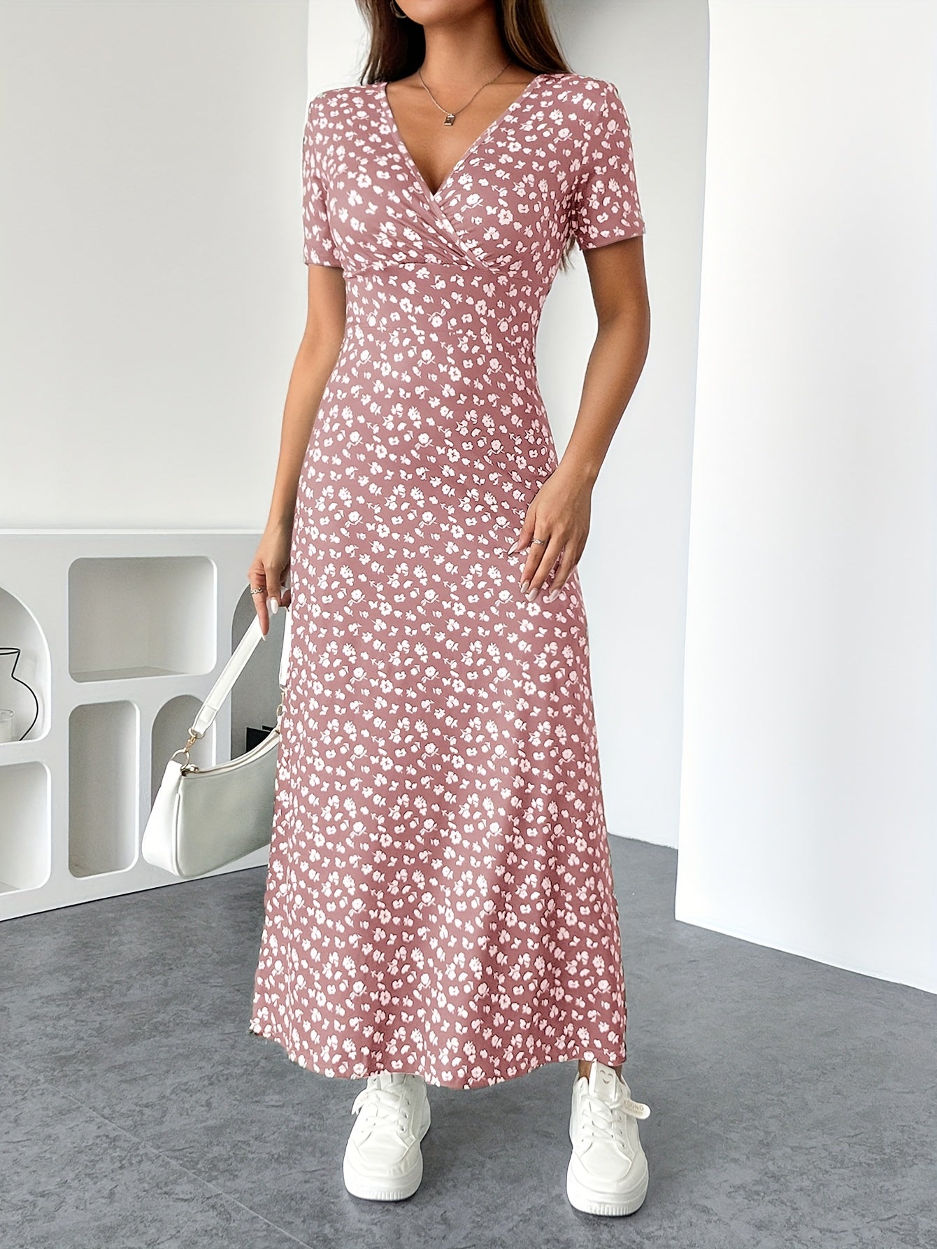 Abito lungo da donna Florezia - Abito estivo floreale elegante e fluido per un'eleganza femminile