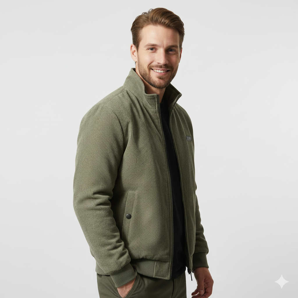 Glenn Veste Corduroy Homme – Blouson Chaud Doublé Sherpa avec Coupe Confortable