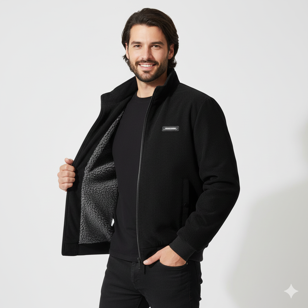 Glenn Veste Corduroy Homme – Blouson Chaud Doublé Sherpa avec Coupe Confortable