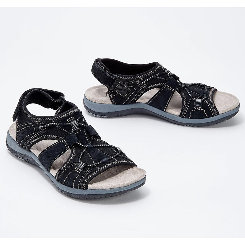 Sandali da passeggio da donna Tanya - Comfort ergonomico con punta aperta e cinturini regolabili