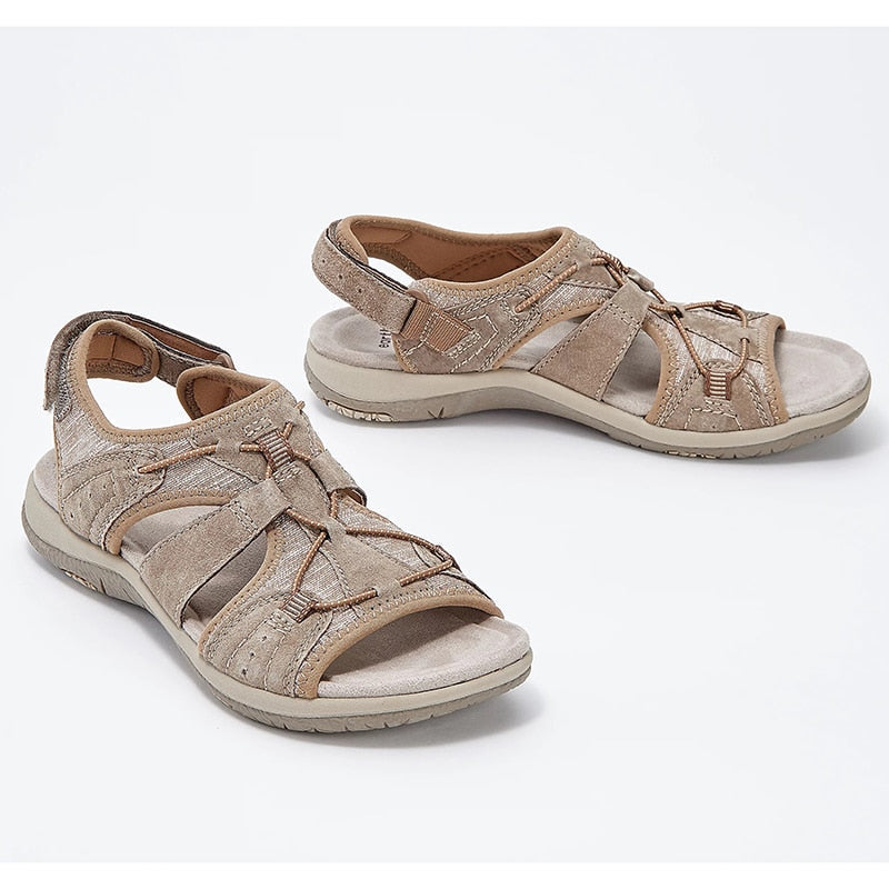 Sandali da passeggio da donna Tanya - Comfort ergonomico con punta aperta e cinturini regolabili