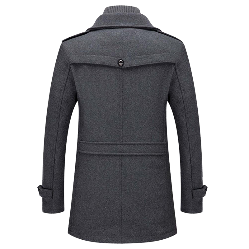 Daniel Manteau Long en Laine pour Homme – Pardessus Élégant Boutonné avec Revers Tailleur