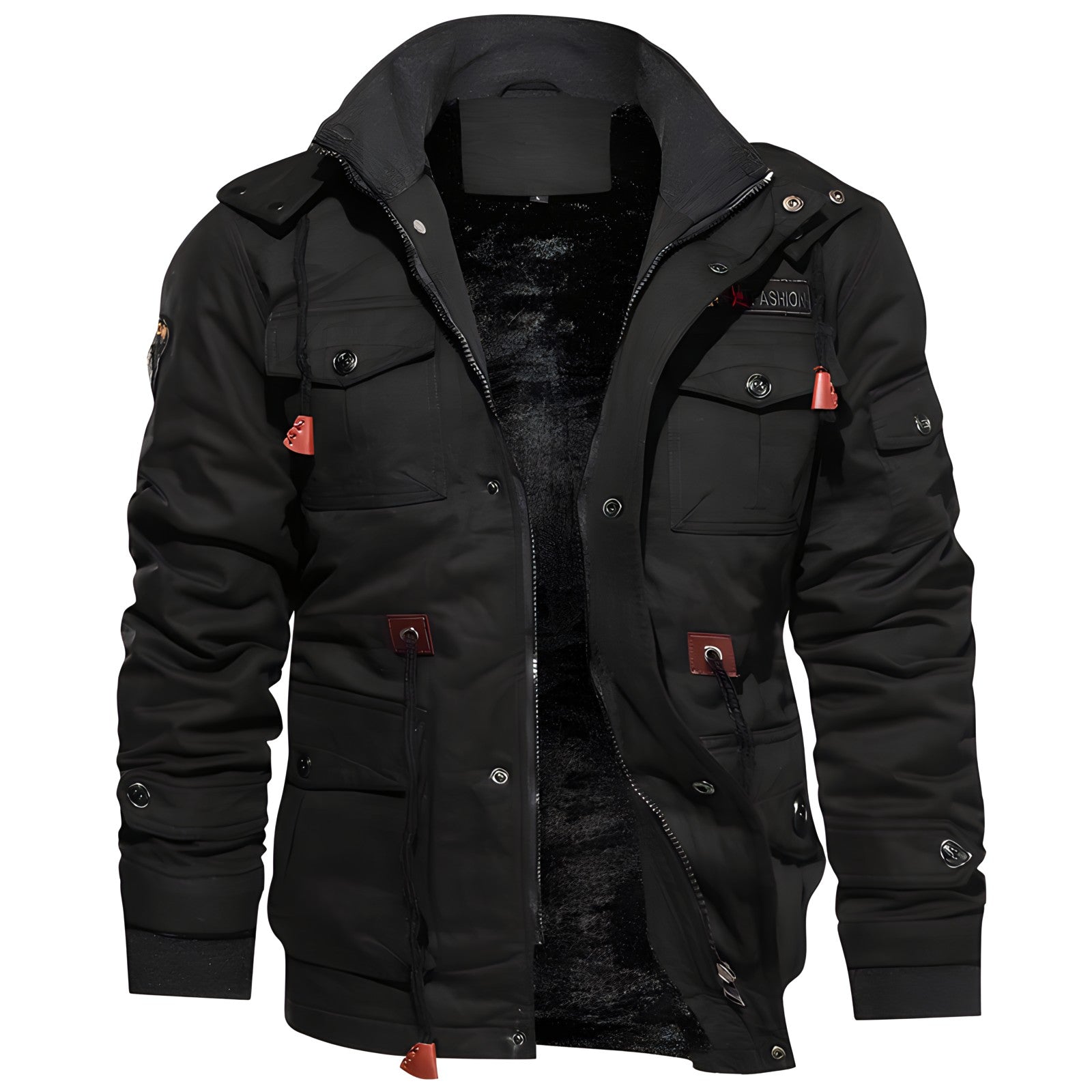 George Veste Outdoor Homme – Style Militaire avec Capuche Doublée & Multiples Poches