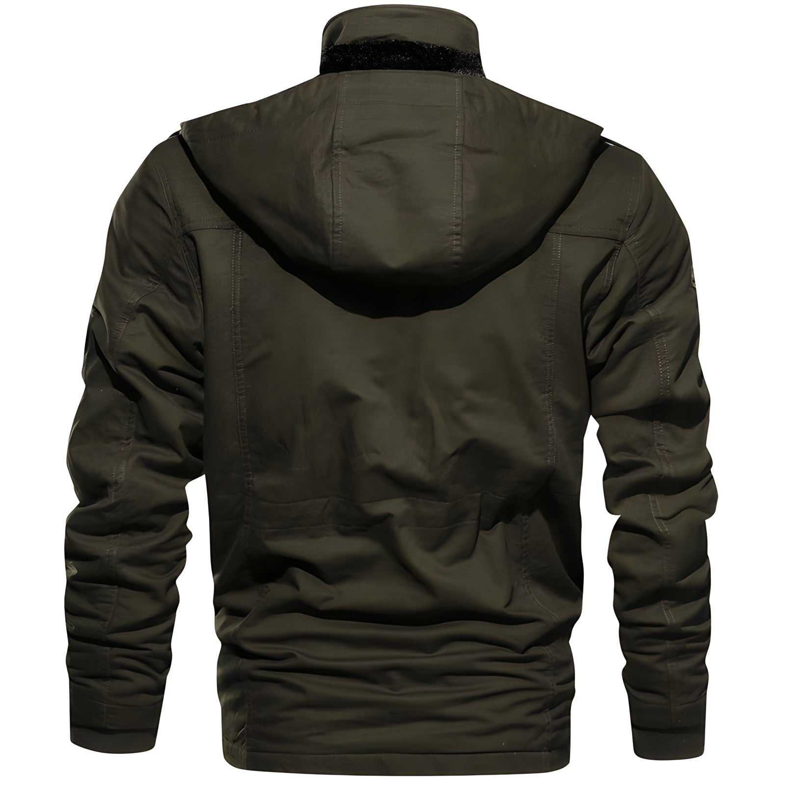 George Veste Outdoor Homme – Style Militaire avec Capuche Doublée & Multiples Poches