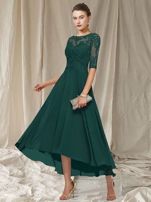 Abito da sera da donna Havana - Elegante abito lungo in pizzo con taglio lusinghiero per le occasioni festive